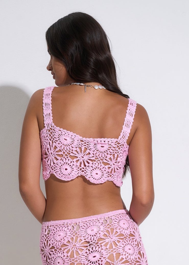 Pink Eleni Crochet Top