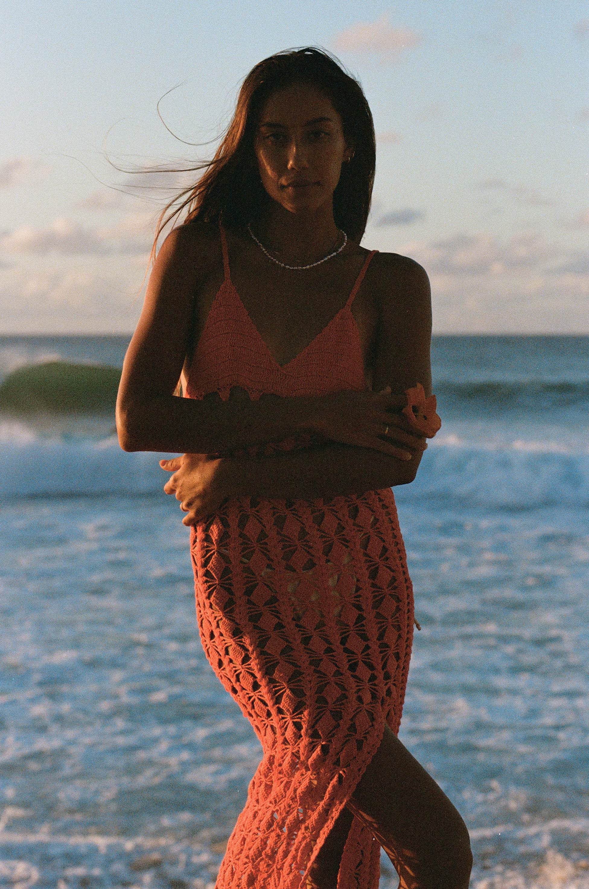 Moorea Maxi Dress in Coral